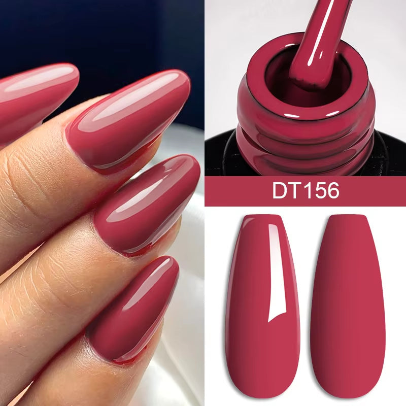 7Ml Red Gel Nail Polish Crystal Semi Permanent Soak off UV Gel Varnish Nail Art Manicure Base Matte Top Coat Vernis