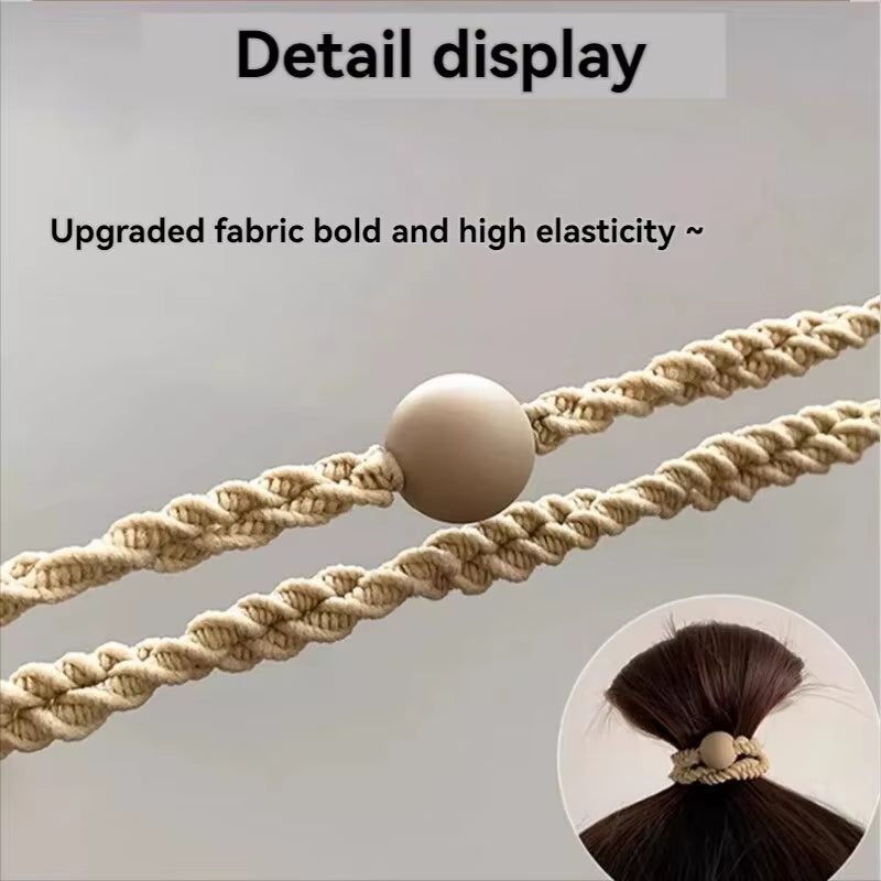 10PCS Headband Leather Band Female High Ponytail Holster Hair Accessories Simple High Elasticity Durable Rubber Band Hair Circle