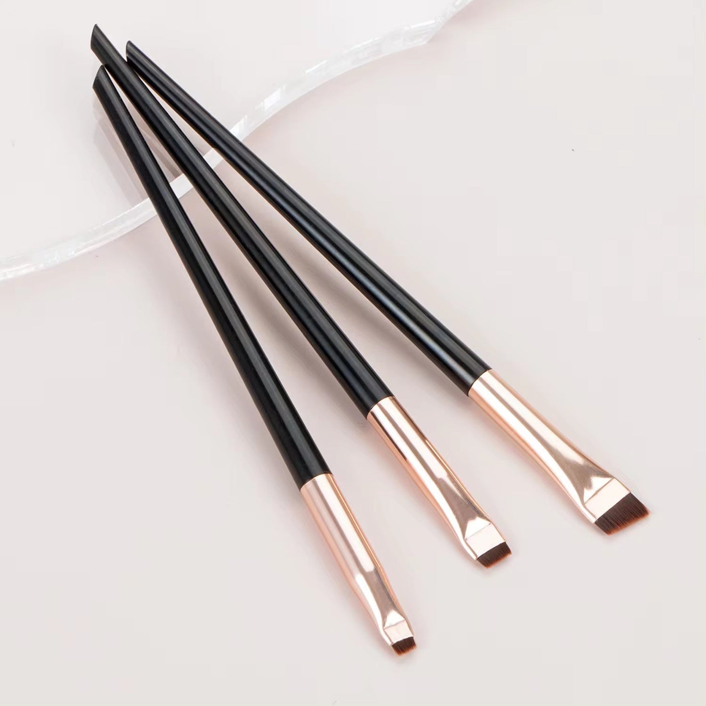 3 Pcs Edge Eyeliner Brush Oblique Head Eyebrow Brush Outline Eyeliner Brush Ultra-Thin Eyeshadow Brush Makeup Tools