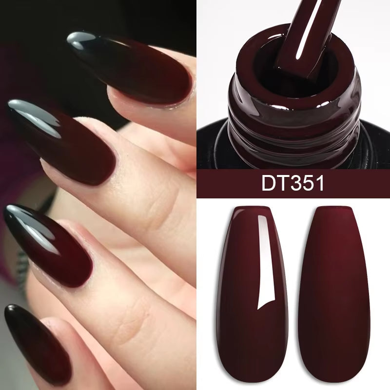 7Ml Red Gel Nail Polish Crystal Semi Permanent Soak off UV Gel Varnish Nail Art Manicure Base Matte Top Coat Vernis