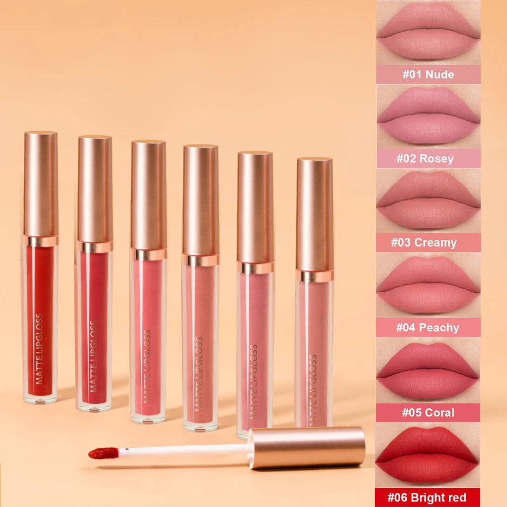 Matte Lip Gloss AB Two Sets, Not Stained with Cup Mouth Red Lip Gloss