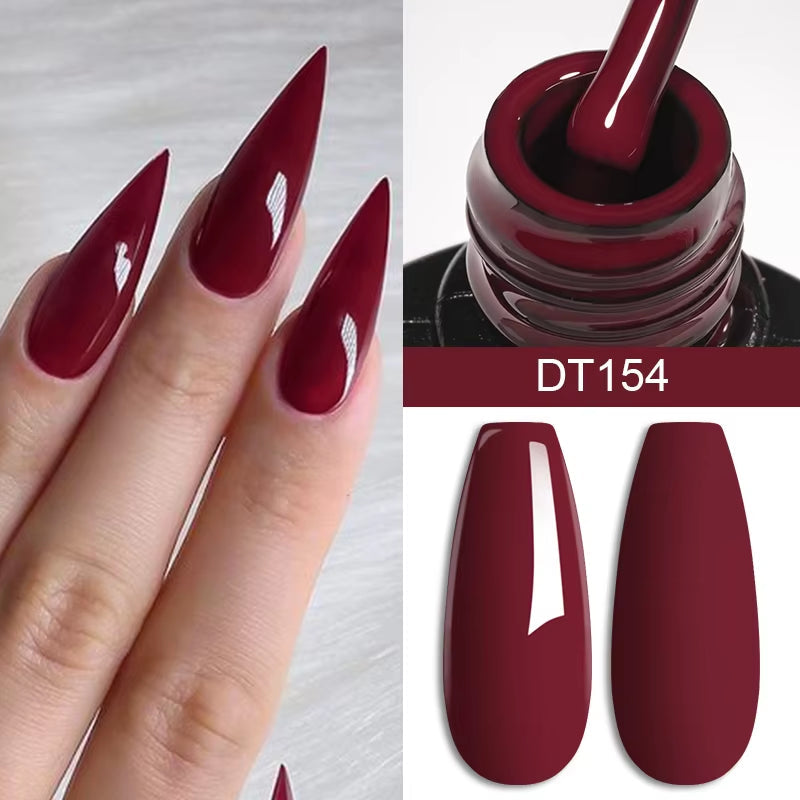 7Ml Red Gel Nail Polish Crystal Semi Permanent Soak off UV Gel Varnish Nail Art Manicure Base Matte Top Coat Vernis